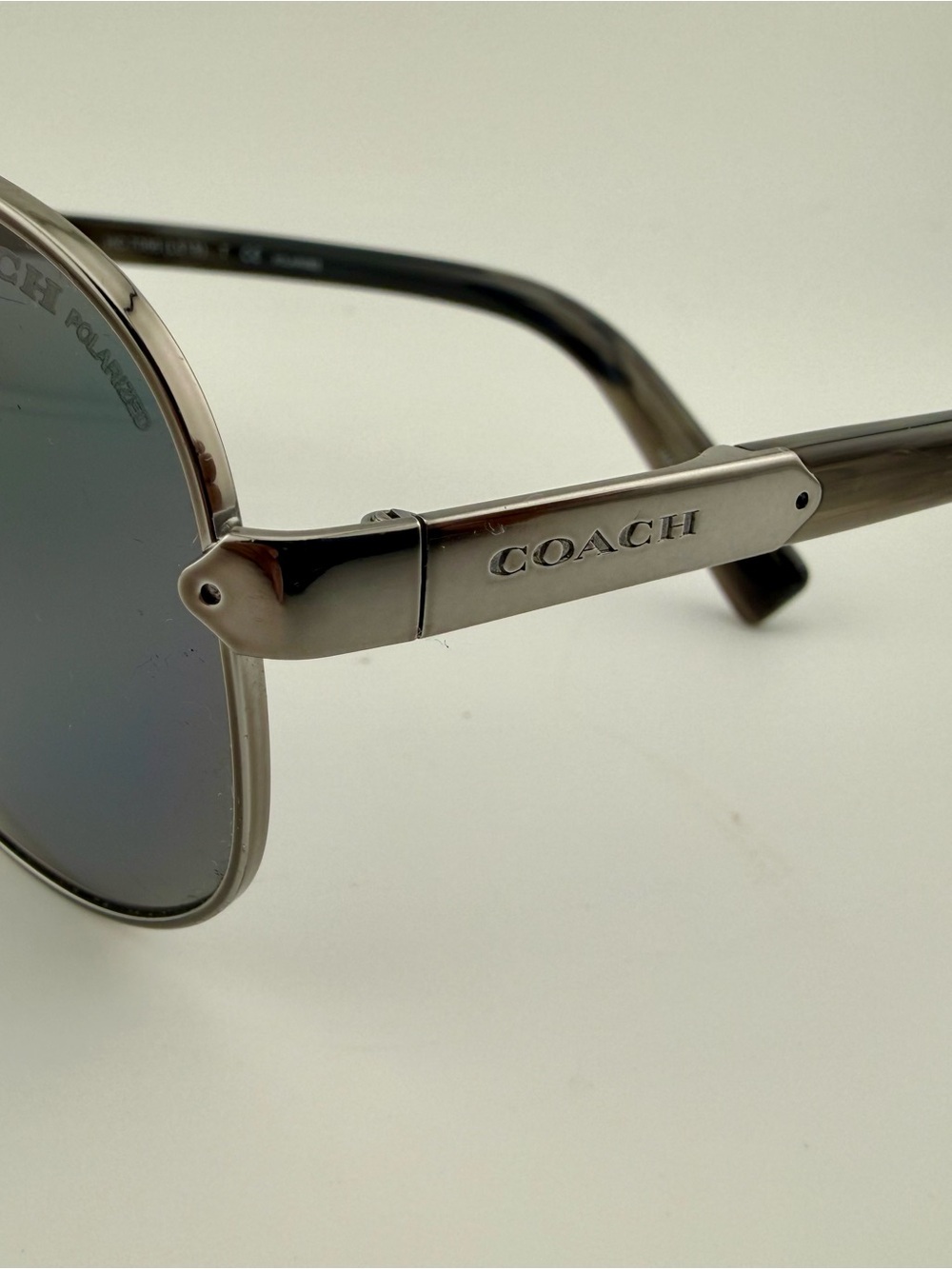 Coach HC7066 Sunglasses Polarized 927181 Gunmetal/Grey Horn 59 15 140 3P